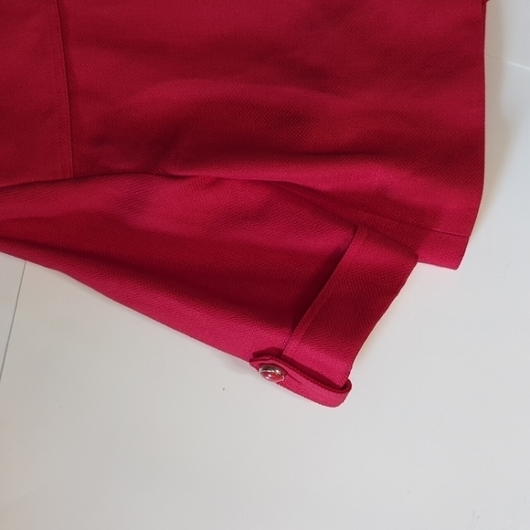 Red Blazer Linen blend Office Siren blazer boxy cropped tailored  Nygard  sz 4P - Picture 7 of 13